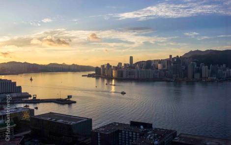 Good morning Hong Kong, View on Victoria harbour